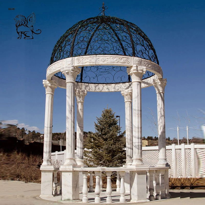 Factory Custom Stone Roman Pavilion Large Outdoor Marble Garden Gazebo