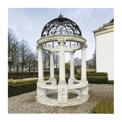 High Quality Custom Marble Column Pillar Pavilion Dome Gazebo