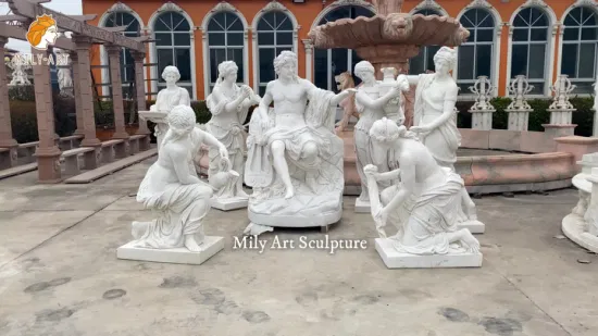 High Quality Stock Hand Carved Marble Greek Statue Apollo Bathing Set Sculpture