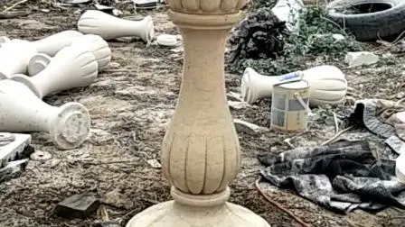 Pedestal Column White Marble Carving