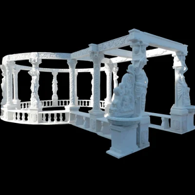 China Manufacture Custom Outdoor White Marble Garden Gazebo