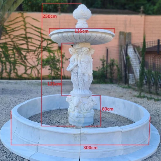 Hot Sale Hand Carving Nature White Marble Stone Water Fountain